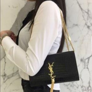 New YSL black Clutch shoulder bag